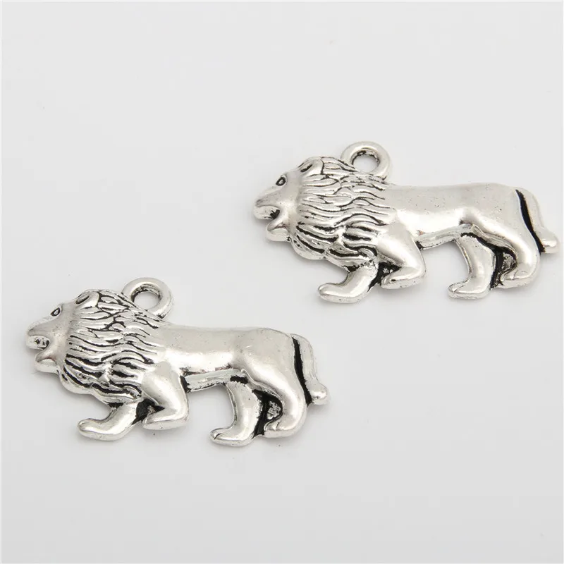 15pcs Metal Tiger Head Charms DIY Silver Color Color Lion Pendants For Animal Jewelry Making Accessorie