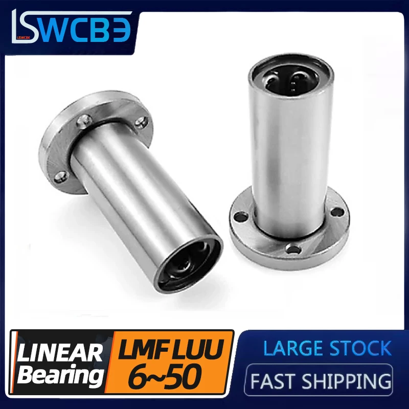 

Anti-rust electroplating lengthened round flange linear bearing LMF8 10 12 16 20 25 30 35 40LUU complete model