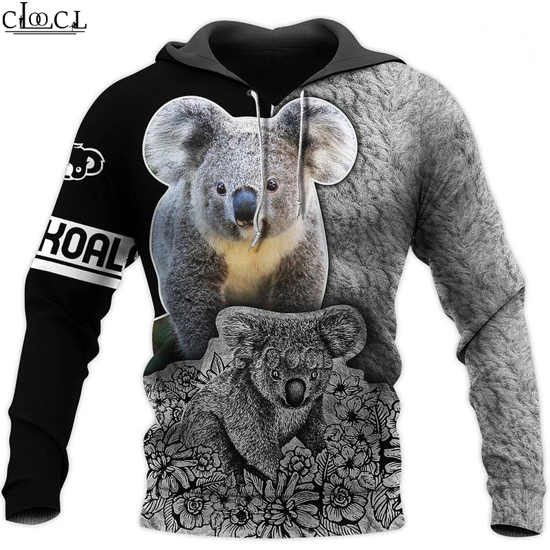 HX Newest Popular Lovely Koala 3D Print Men Women Hoodie Sweatshirts Harajuku Fashion Long Sleeve Tracksuit Tops Drop Shipping