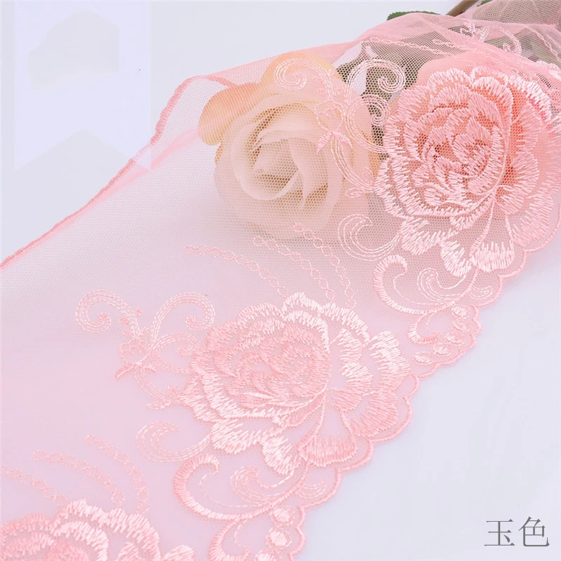 60Yards 15cm Width Tulle Lace Trim Applique Embroidery Decoration Ribbon Toy Doll Sofa Underwear Clothing Sewing Decoration