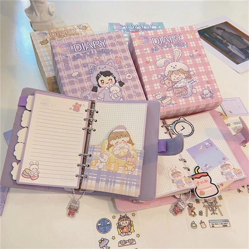 Sharkbang A6 Journal Notebook Gift Set 90 Sheets Papers Binder Dairy Loose Leaf Notebooks Agenda Bullet Stationery Supplies