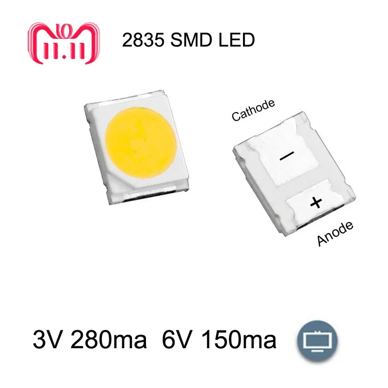 LED Backlight 1210 3528 2835 3V 280ma 1W 6V 150ma Cool white  For  LG Innotek LCD Backlight LED TV Application