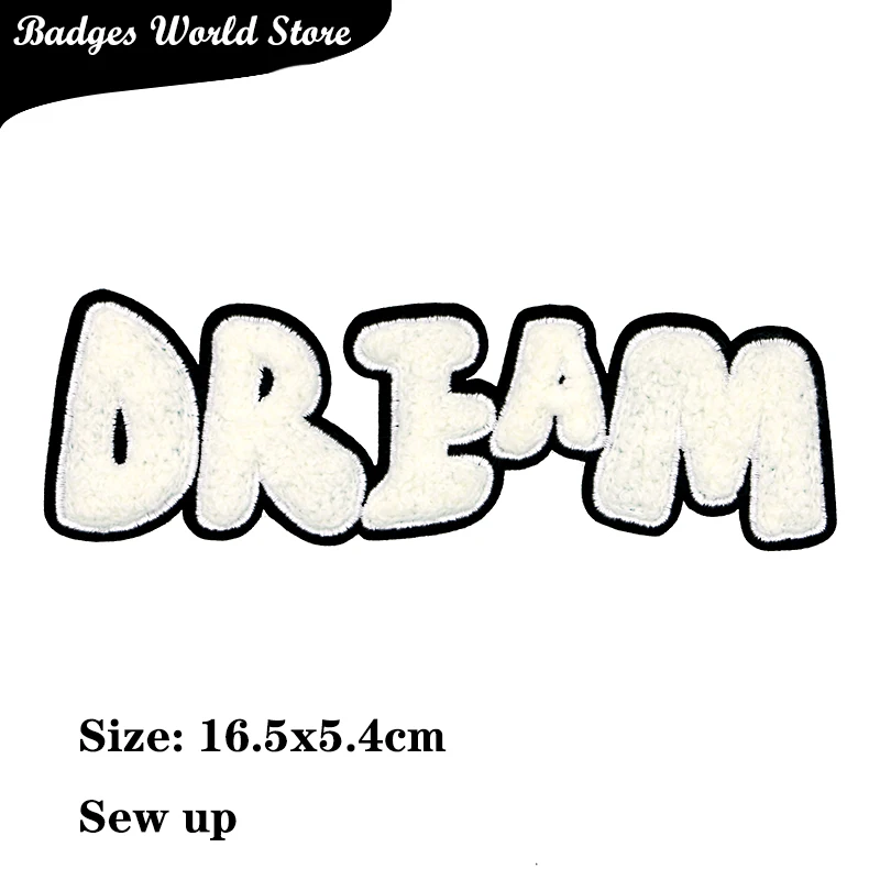 Lettere Dream Bear Player Word ciniglia Icon asciugamano ricamo Applique patch per abbigliamento ferro fai da te su badge sullo zaino