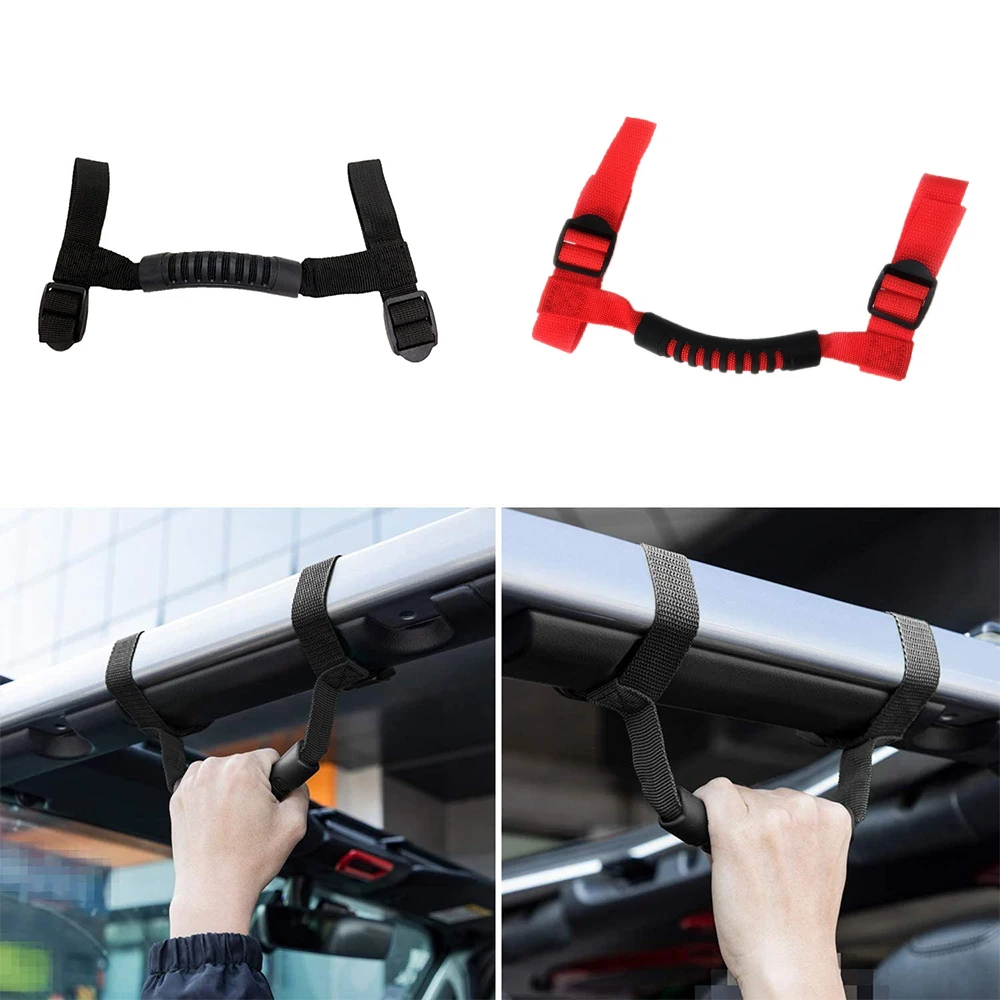 1pcs/4pcs Armrest Top Grab Handles Grip Bar Pulling Tab Roll Bar Mount For Jeep Wrangler CJ TJ JK JL Sports Sahara Rubicon