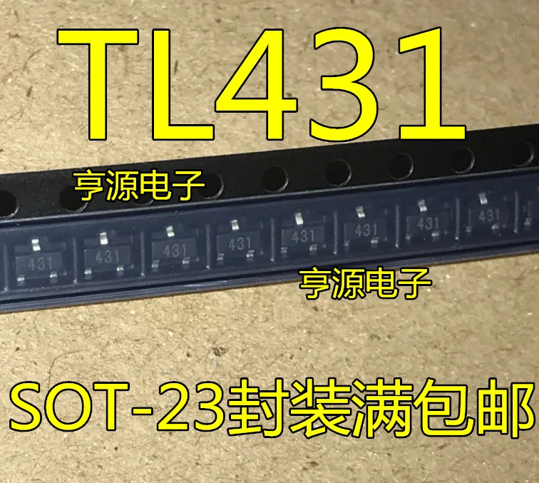 Nuevo regulador de voltaje IC SOT TL431, SOT-23, 431 SOT SMD, 50 Uds.