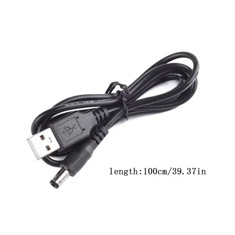 USB Male to DC 5.5x2.1 mm DC5V Power Supply Line Charging Adapter Cable