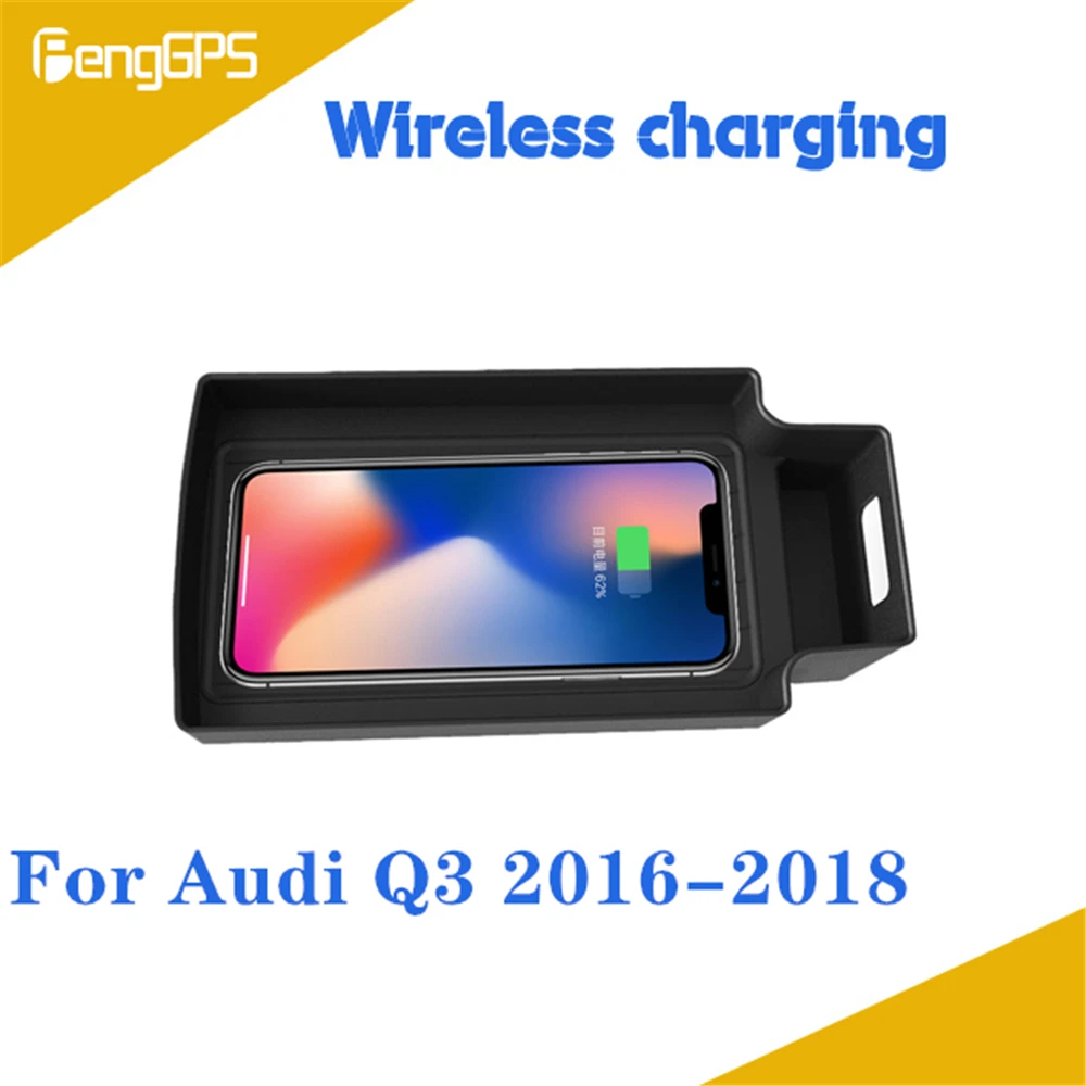 Quick Wireless Charger For Audi Q3 2016 2017 2018 QI Fast Mobile Phone 10W Hidden Car Dashboard Holder Charging Pad