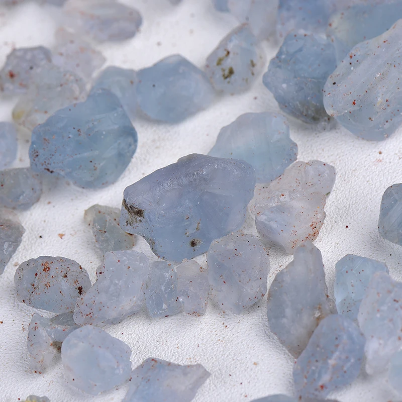 50g Natural Crystal Celestite Tumbled Chips Crushed Stone Healing Crystal Jewelry Making Home Decor Or Aquarium Decor