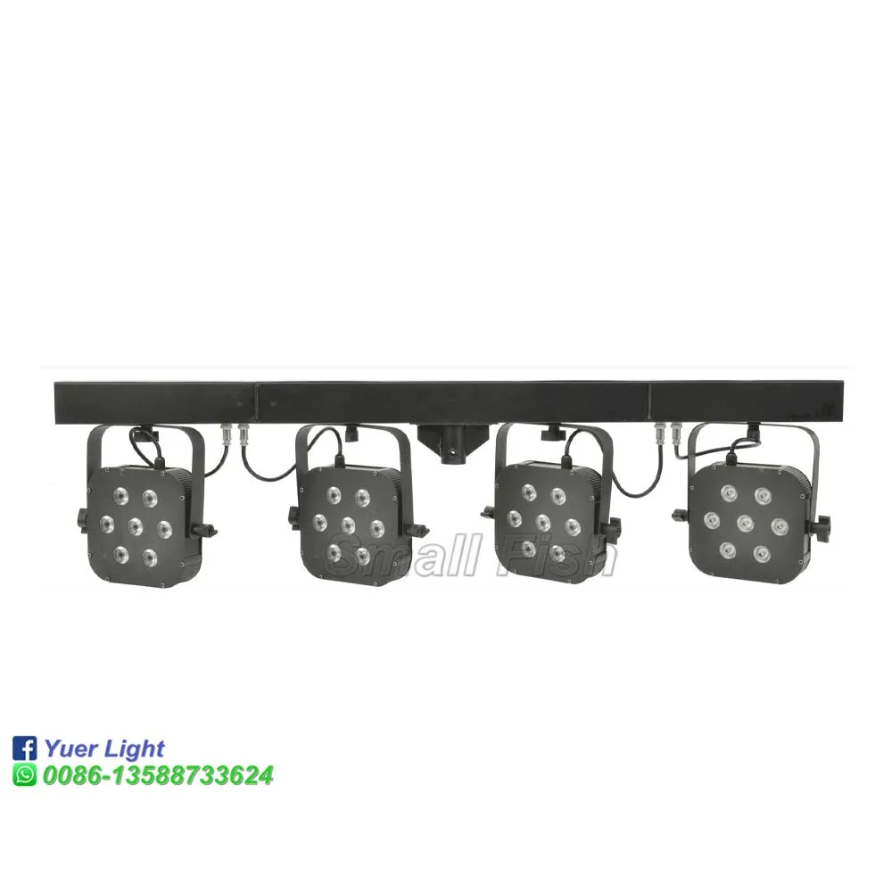 LED Par Kits 7X10W RGBW 4IN1 LED Flat Par Light With Light Stand And Foot Controller Dj Equipments For Stage Light Party Wedding