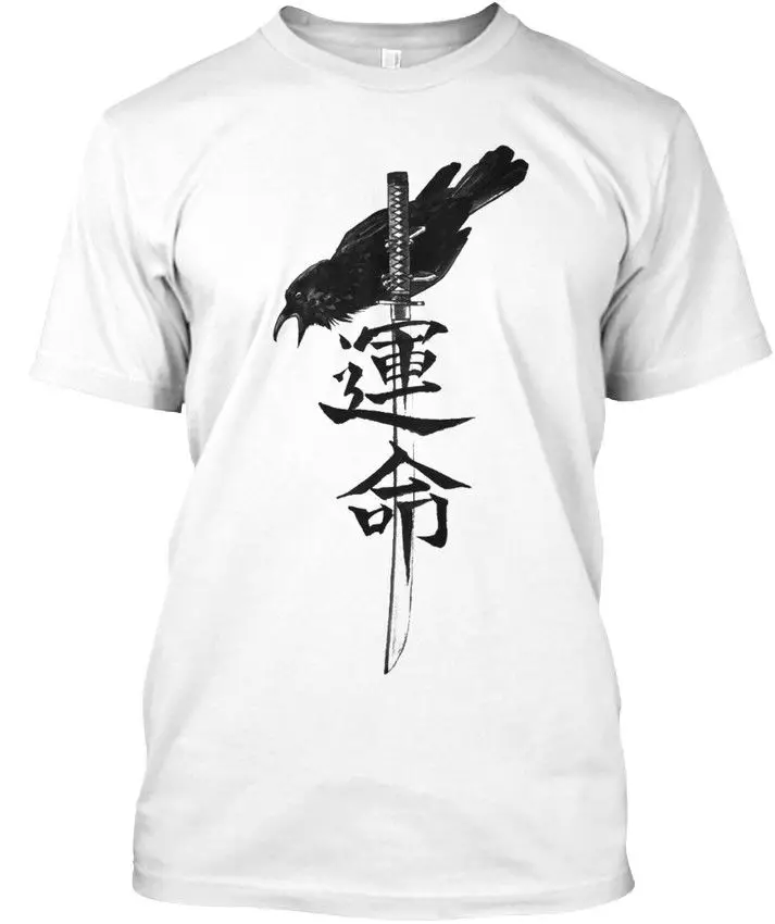 Samurai F A T E Print T-Shirt Summer Men Short Sleeve O-neck Cotton Tshirt Hip Hop Tees Tops Streetwear