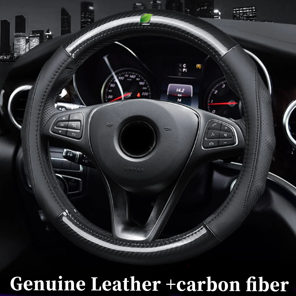 Accessories Car Styling Genuine Leather Steering Wheel Covers for Renault Fluence I II III 2001 2007 2010 2011 2013 2014 2015