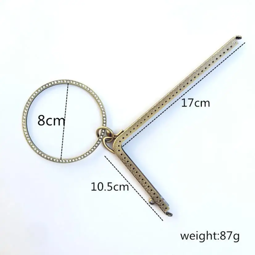 10PCS 18.5cm L shape Embossed Bronze Light Gold Right Angle Coins Purse Frames DIY Metal Kiss Clasp Bag accessory for sewing