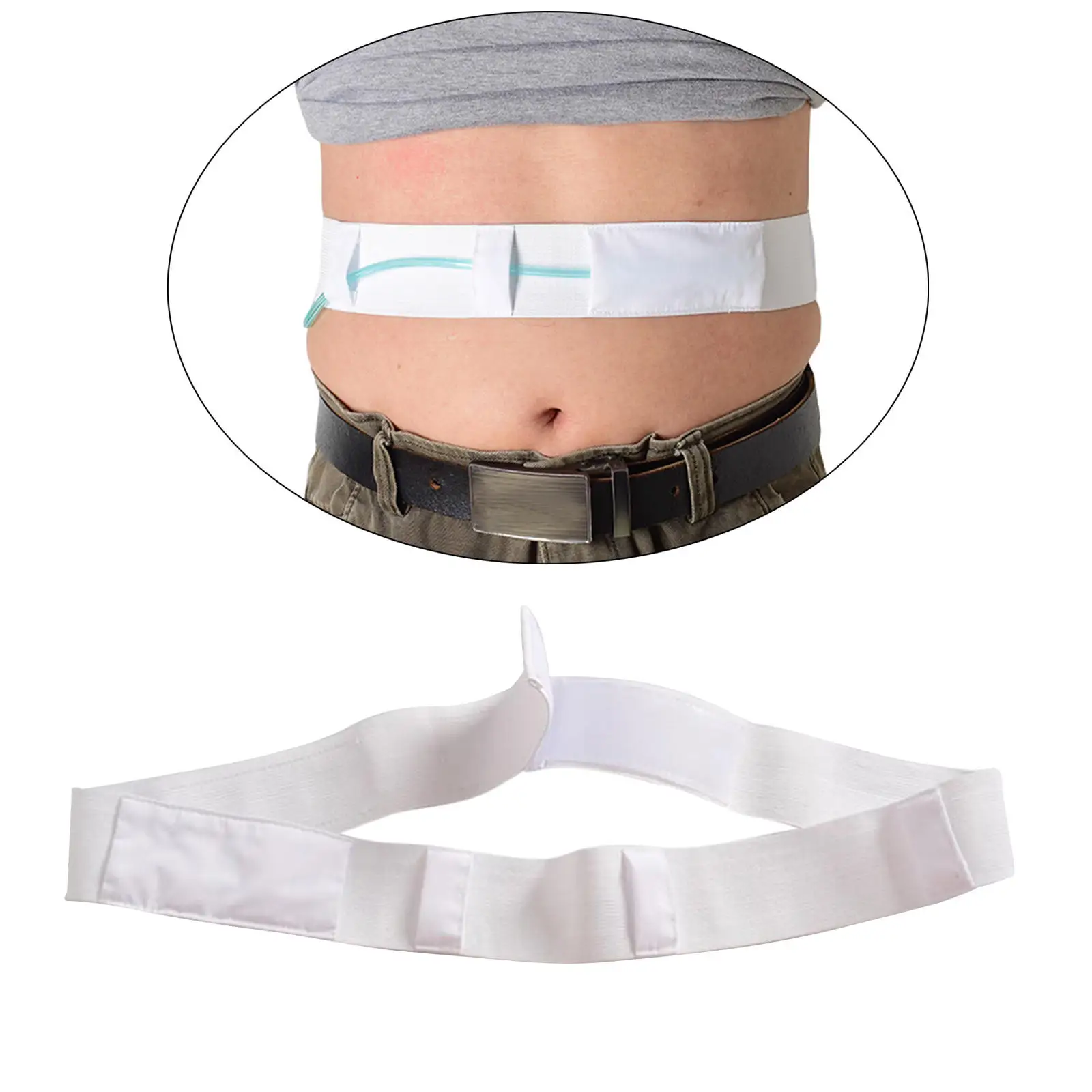 Abdominal Dialysis Belt Adjustable Stretchy Drain Belt for Peritoneal Women Men Patients