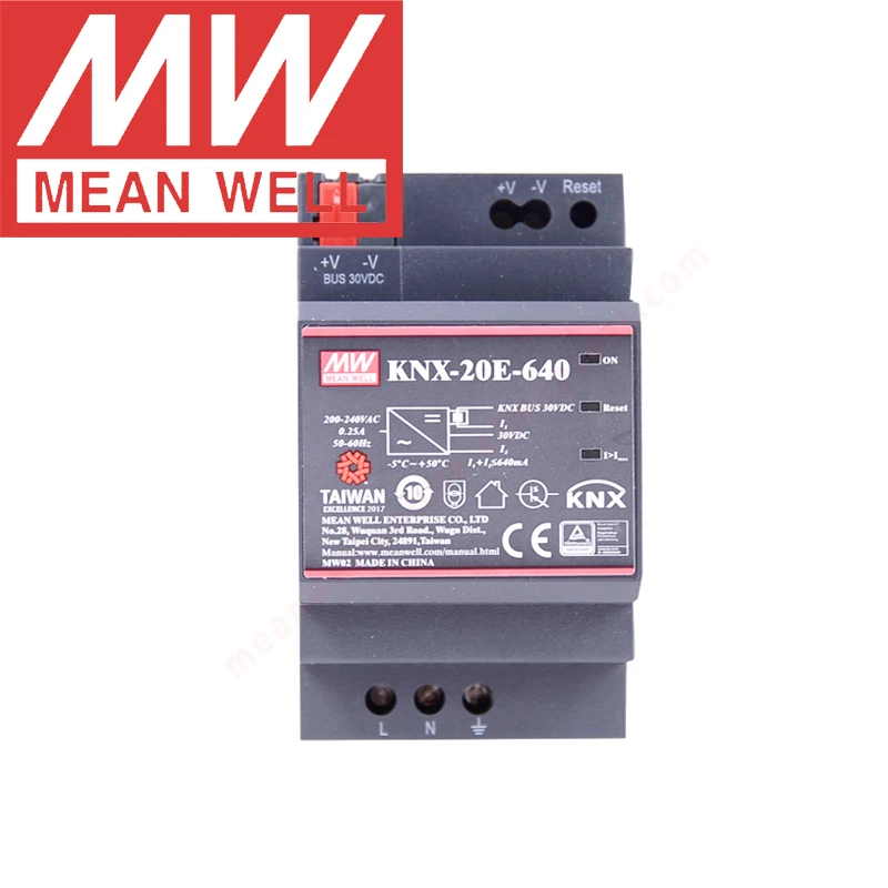 Mean Well KNX-20E-640 meanwell DIN Rail 640mA KNX Bus Power Supply with integrated choke