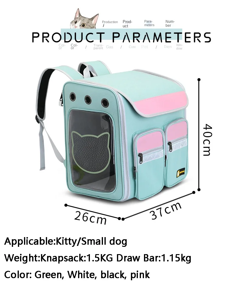 Pet Wheel Stroller Carrier Dog Cat Transportation Carrier Rolling Luggage Travel Tote Trolley Bags Detachable Carrying Backpack