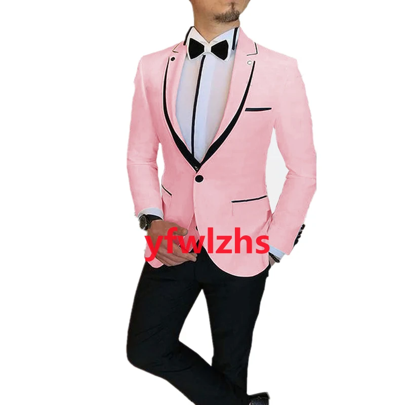 

New Arrival One Button Groomsmen Notch Lapel Groom Tuxedos Men Suits Wedding/Prom Best Blazer ( Jacket+Pants+Vest+Tie) C265