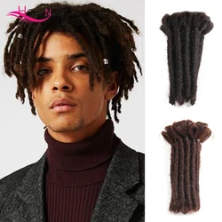 Extensión de cabello sintético para hombres, nido de pelo corto, rastas trenzadas de ganchillo hechas a mano, Reggae, 15 y 30cm