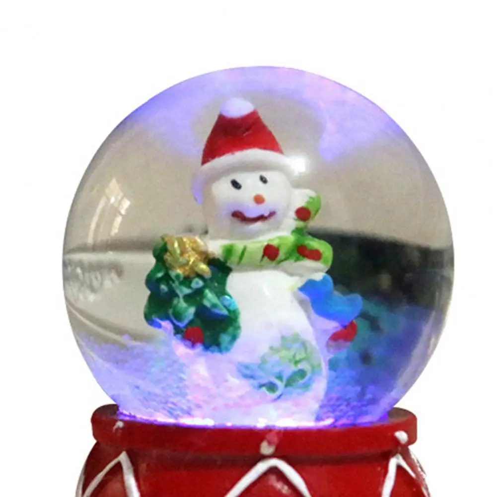 Glass Snow Globe Exquisite Glowing Crafts Christmas Tree Santa Claus Snowman Glass Ball 3D Cartoon Christmas Ornaments