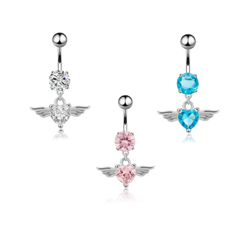 1 Stück Modischer Kristall-Nabelpiercing aus Edelstahl mit Blumenanhänger, Bauchnabelringe, Bauchpiercing, Körperschmuck für Frauen – Detail 4