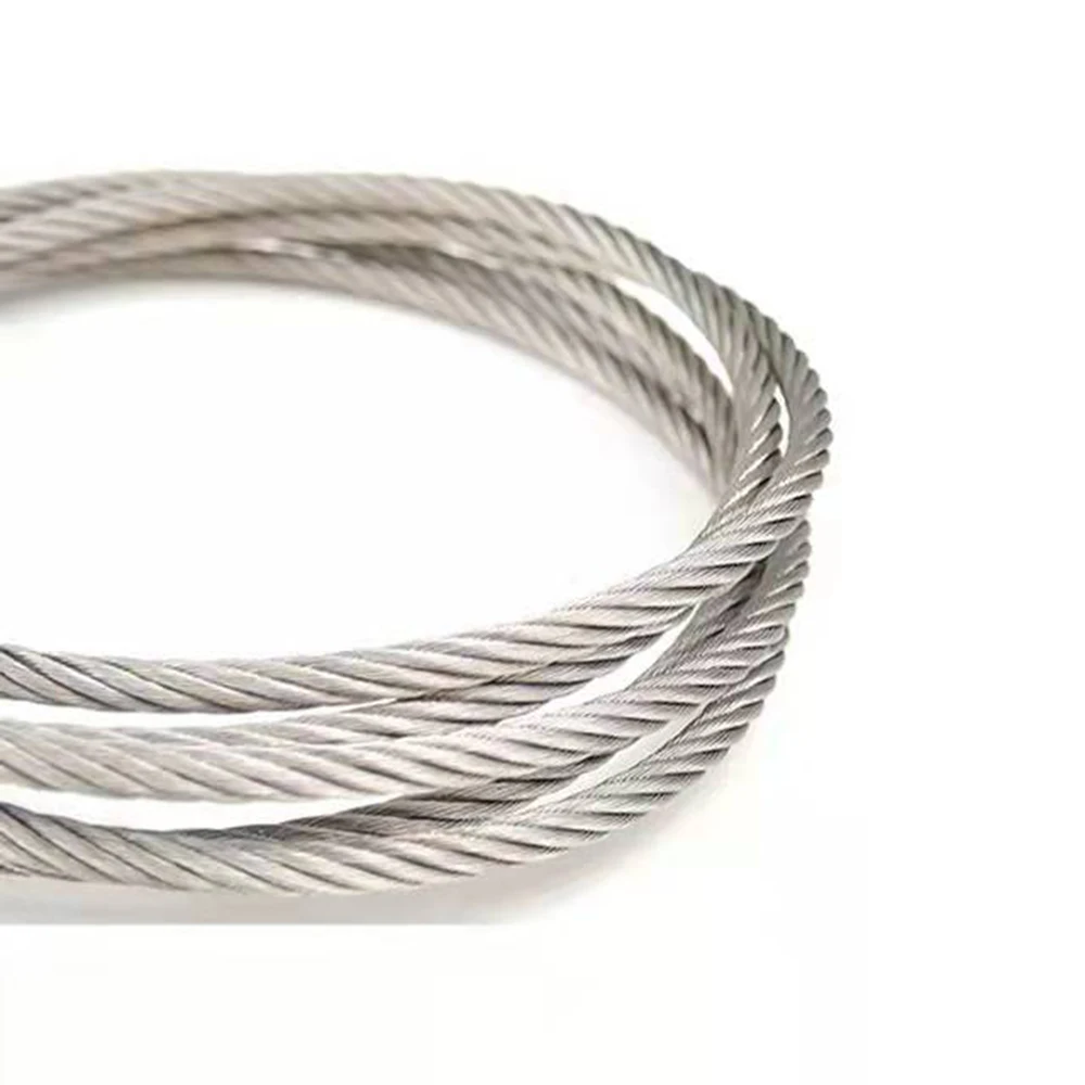 1Meter 304 Stainless Steel Wire Rope 7*19 Diameter 1mm 1.2mm 1.5mm 2mm 2.5mm 3mm 4mm 5mm 6mm 8mm 10mm Lifting Rope Rustproof