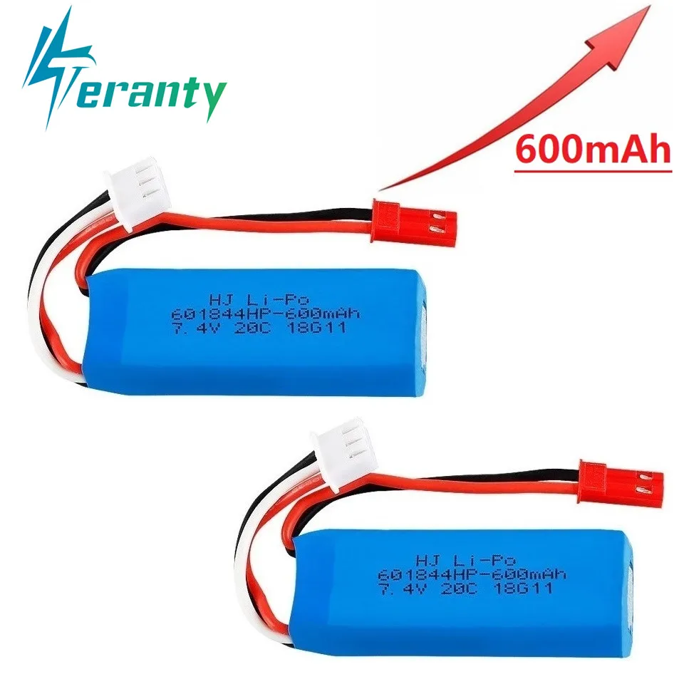 

7,4 в 600 мАч 20C Lipo батарея для WLtoys K969 K979 K989 K999 P929 P939 RC автозапчасти 2s 7,4 V батарея 2 шт./лот