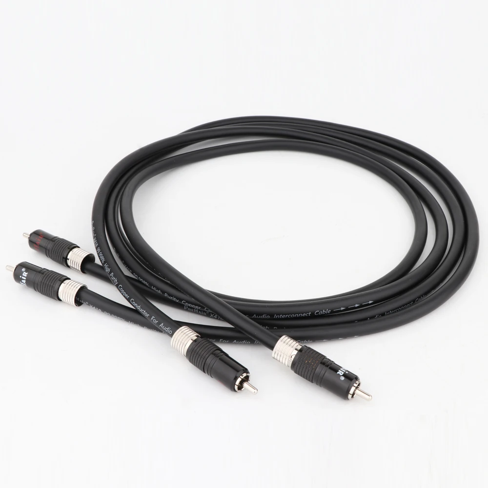 X418 One Pair Preffair OFC Interconnect Cable Audio Cable With Rhodium Plated RCA Plugs