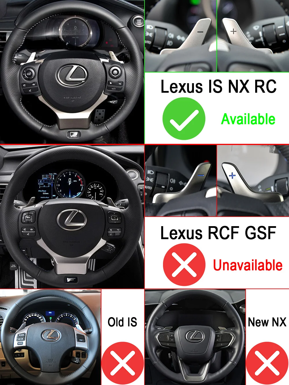 For Lexus RC200t RC300 RC350 2016 2018 2019 2020 2021 RC Fsport Car Steering Wheel Shifter Paddle Extend DSG Gear Shift Stickers