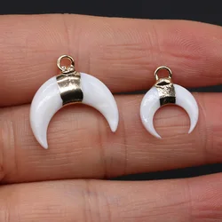 Natural Stone Crescent Moon Shape Stone Pendants Charms for DIY Jewelry Making Necklace For Women Gift Size 20x18mm 13x16mm
