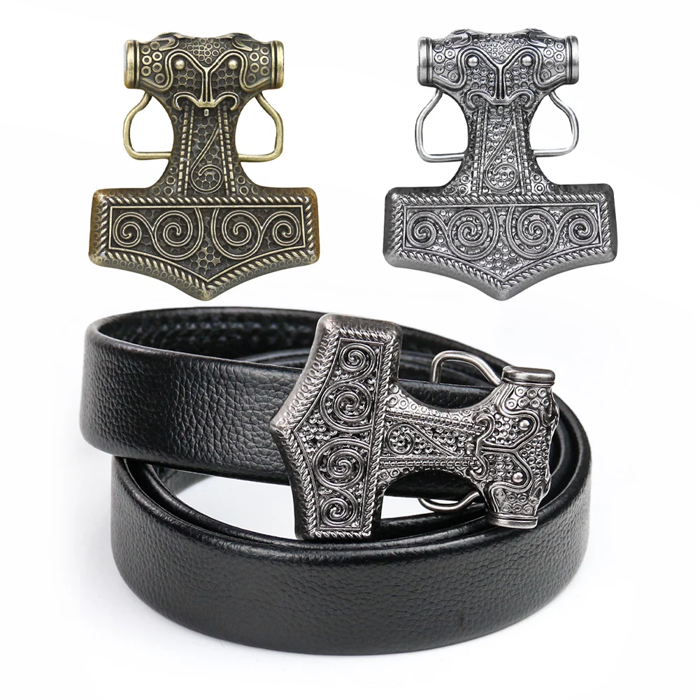 

Retro Norse Mythology Hero Odin Hammer Belt Buckle Western Cowboy King Weapon God Viking Hebilla Cinturon Man Jeans Accessory