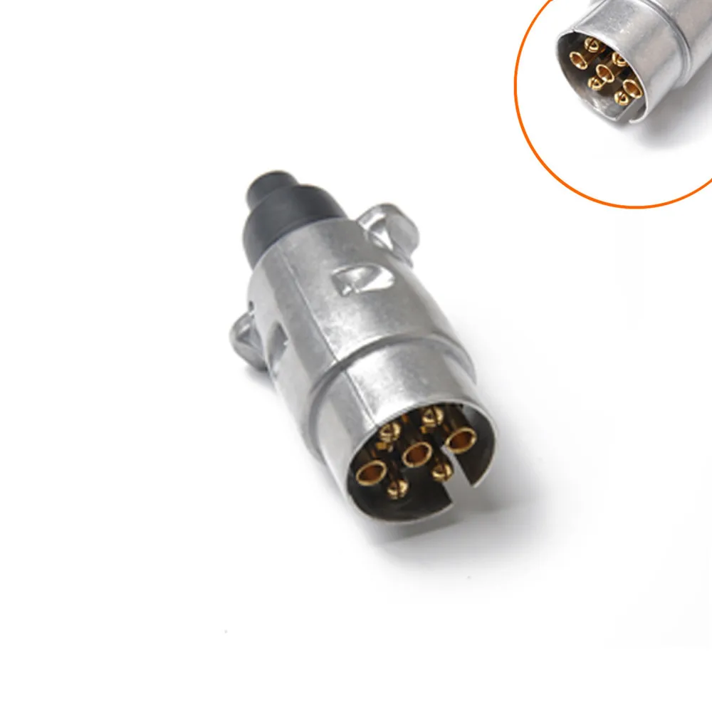 EU Plug 7 Pin RV Aluminum Alloy Plug Trailer Towing Electrics 12V Trailer Connector