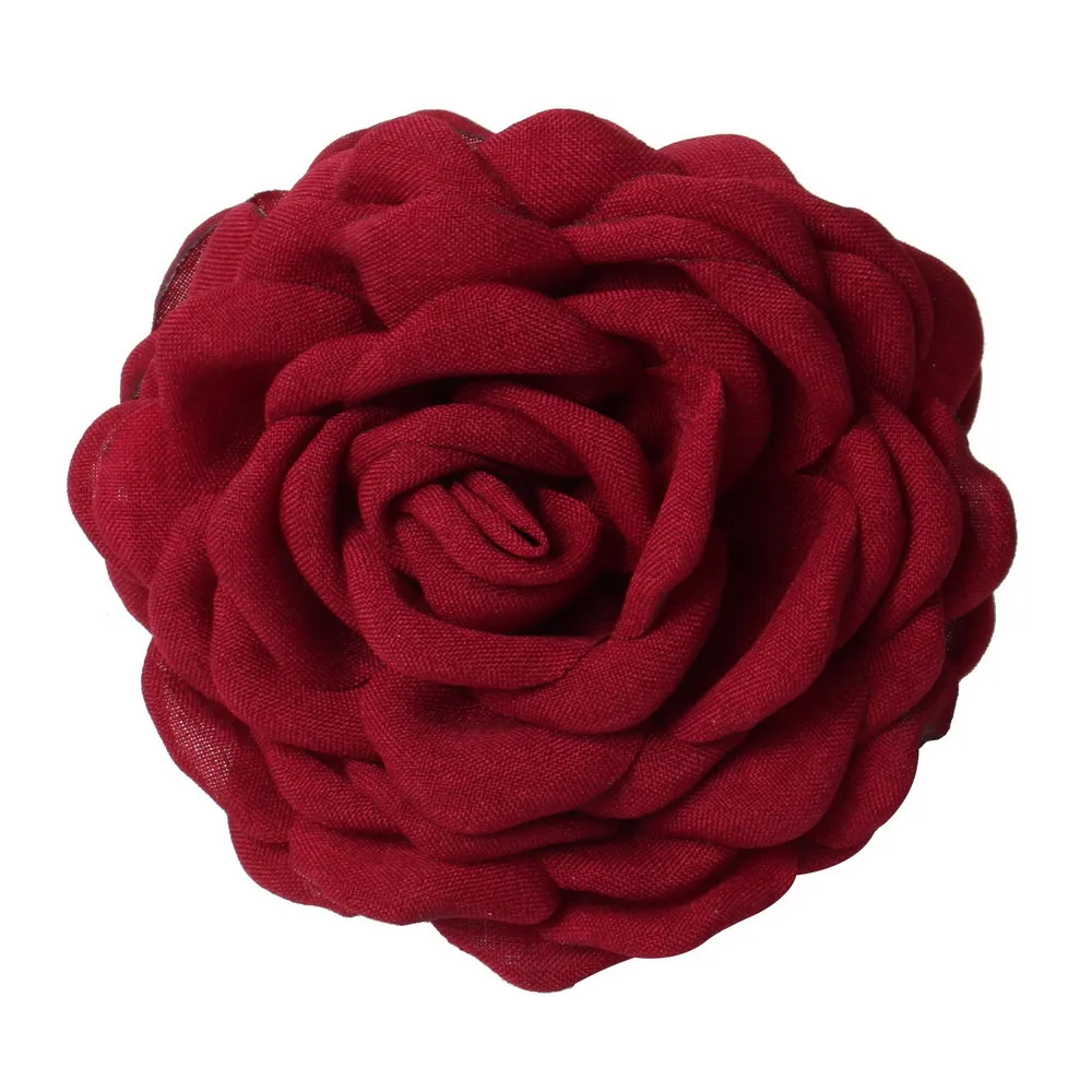 Pinzas en forma de garra para el pelo con forma de rosa de tela para mujeres y niñas, pasador, pinzas para el pelo de plástico, accesorios para el