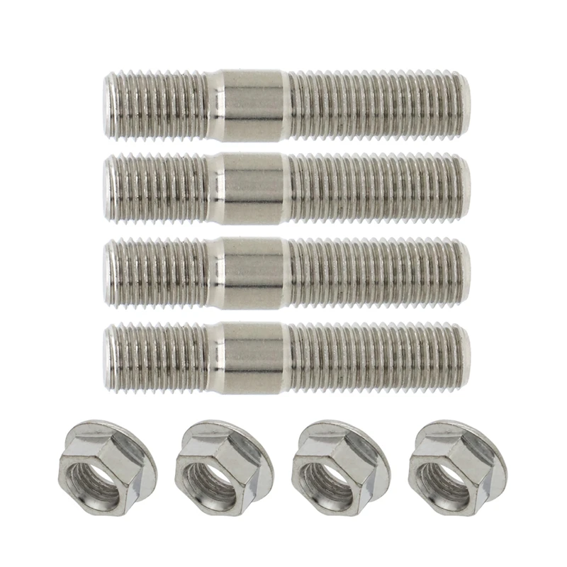 10mm M10 x 1.25 Exhaust Studs Serrated Nuts Bolts Screws Carbon Steel Manifold Flange Stud w/ Nut For Honda Toyota Nissan Car