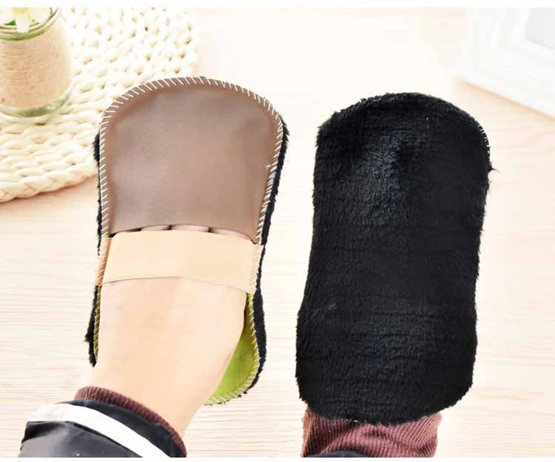 Shoe Gloves Shoe Care Brush Shoes Cleaner Soft Wool Plush Random Color Polished Gloves Wipe Shoes Handbag Brushes