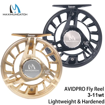 최대 캐치 AVIDPRO 3-9wt 경량 경화 플라이 낚시 릴 물리적 CNC 가공 6061T6 알루미늄 견고한 플라이 릴