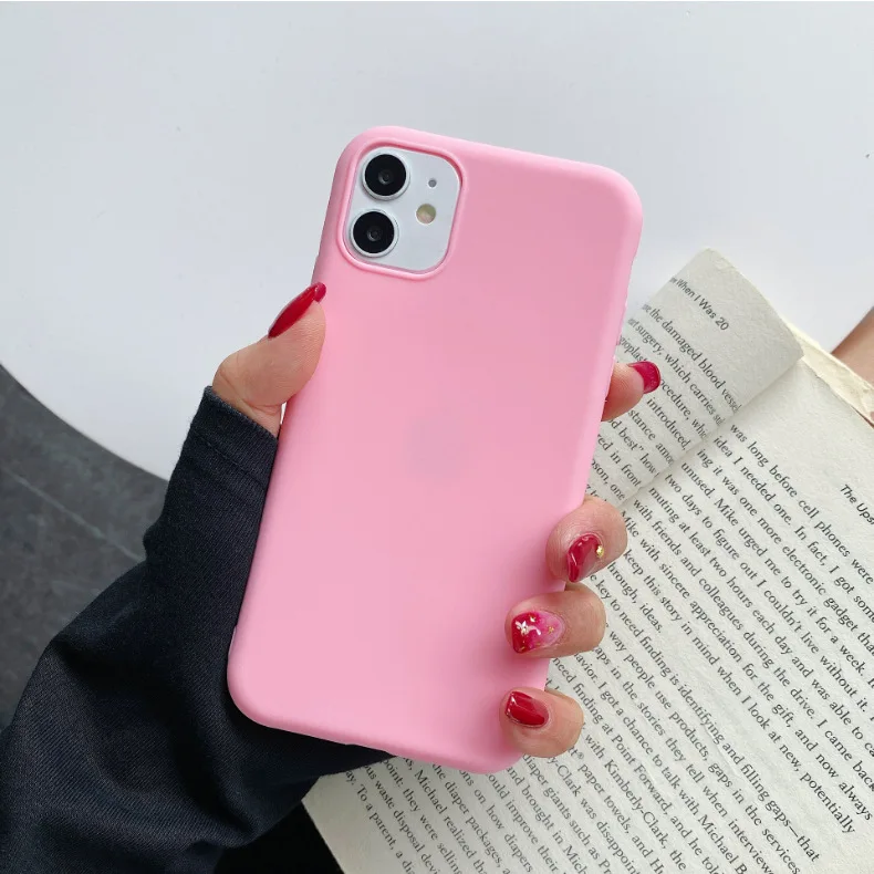 Candy Farbe Silikon Telefon Fall Für iphone 13 14 Pro Max Funda Für iphone 11 12 Pro max 13 mini 14 Plus Matte Zurück Abdeckung Coque – Detail 24