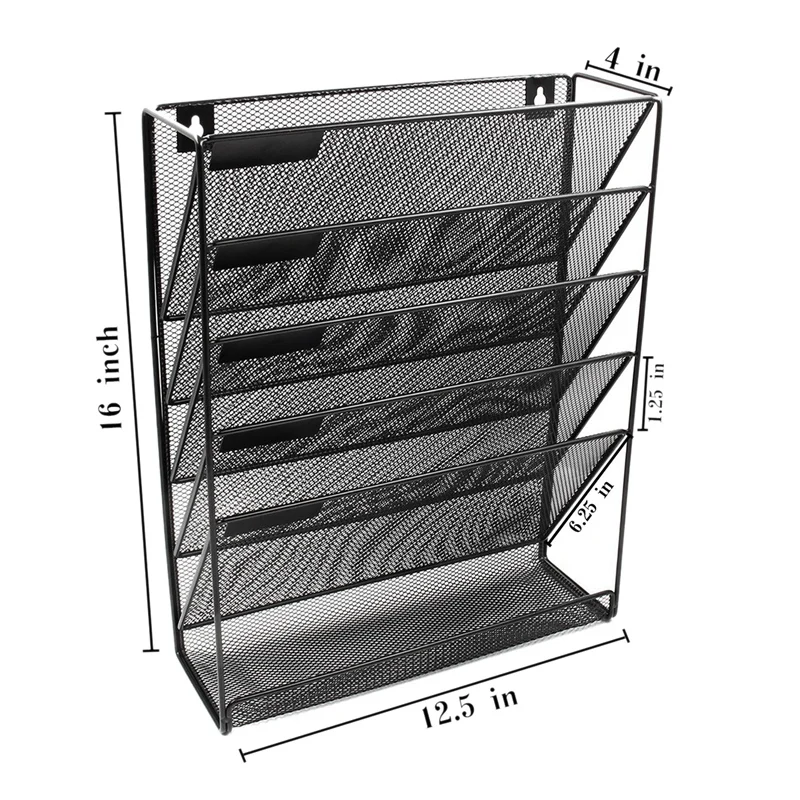 Imagem -02 - Rack de Parede para Revistas Rack de Metal para Escritório com Intervalo de Camadas e Armazenamento de Revistas e Caderno