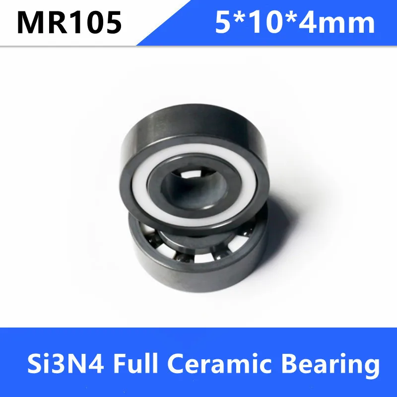 4pcs MR105 5x10x4 mm Full Si3N4 ceramic ball bearing fishing reel 5*10*4 mm