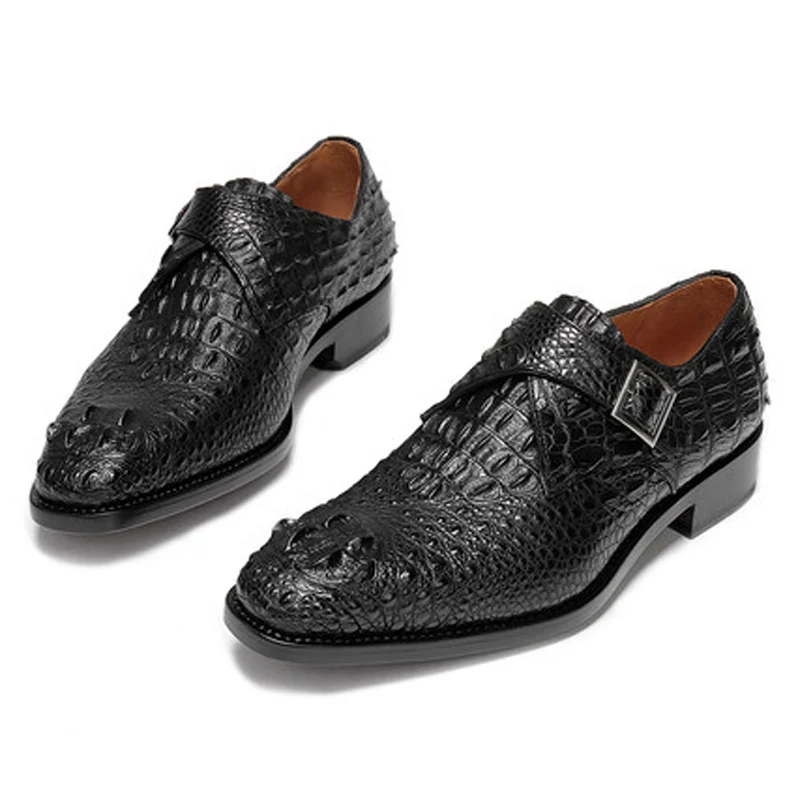 weitasi new arrival men crocodile shoes  Pure manual  business  leisure Men formal shoes