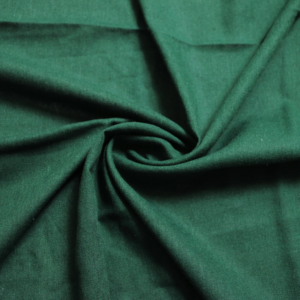 50cm*140cm Soft Deep Green Linen Cotton Material Garments Flax Fabric Diy