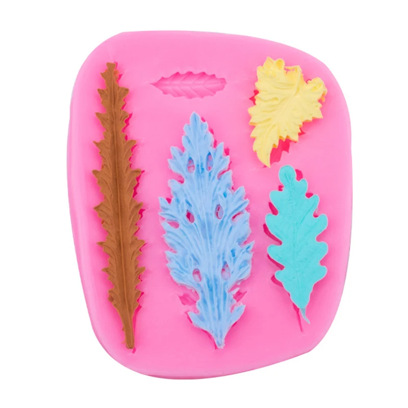 

Leaf Shape Chocolate Silicone Fondant Mold DIY Cake Decorating Tools Leaves Lace Cupcake Topper Mould Candy Polymer Clay Mould