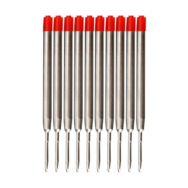 10 Pcs/lot Metal Ballpoint Pen Refills Blue & Black & Red Ink Medium Roller Ball Pens Refill School Office Stationery Supplies image 5