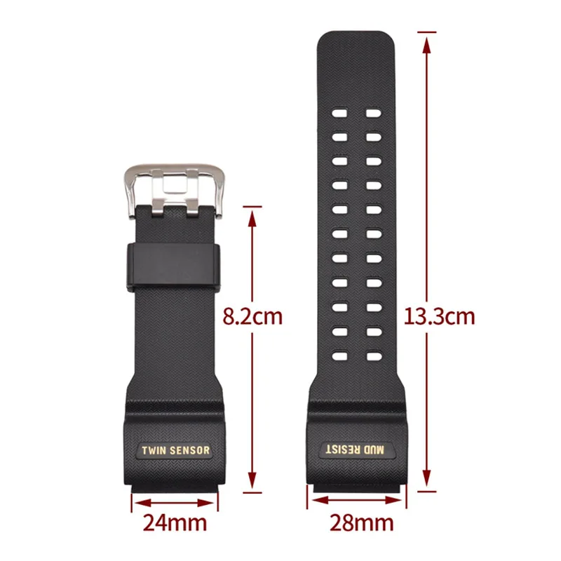 Soft Silicone Watchband for Casio G-Shock GG-1000 GWG-100 GSG-100 Sport Waterproof Resin Bracelet Watch Band Strap with Tool