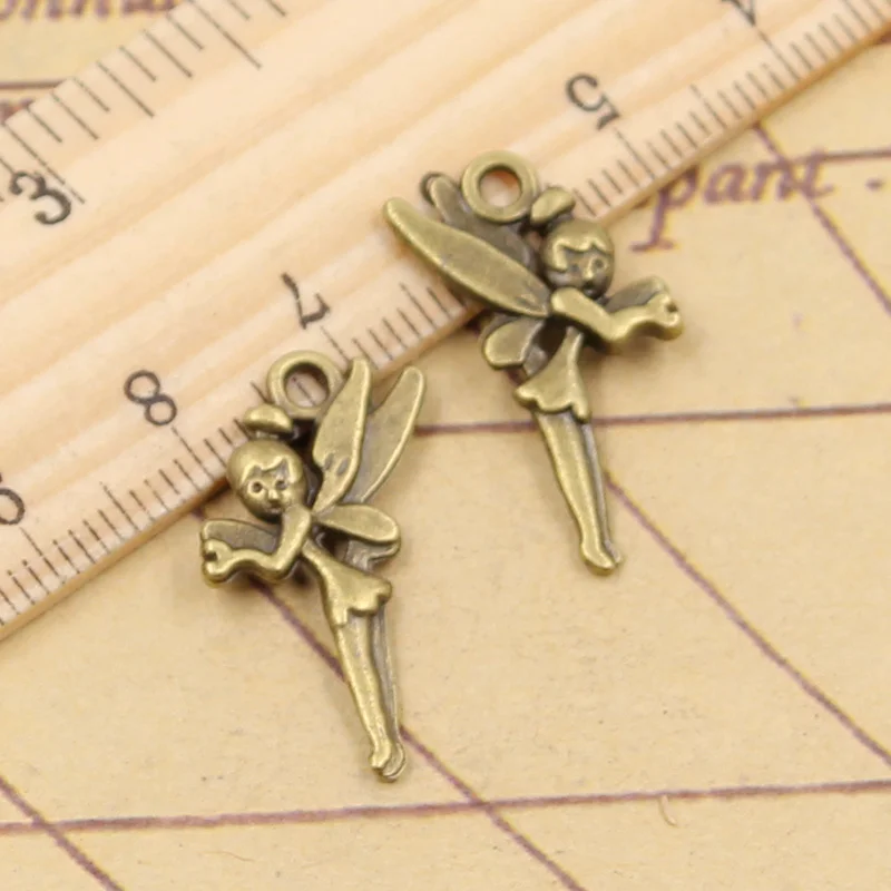 20pcs Charms Angel Fairy 25x15mm Tibetan Bronze Silver Color Pendants Antique Jewelry Making DIY Handmade Craft