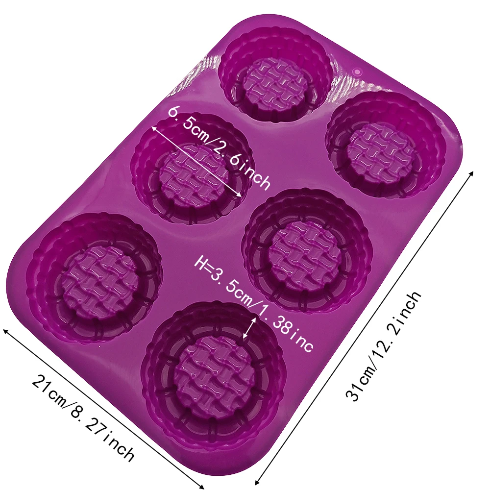 6 Holes Moon Cake Baking Mold Jelly Pudding Bread Bakeware Refrigerator Available High Temperature Resistance