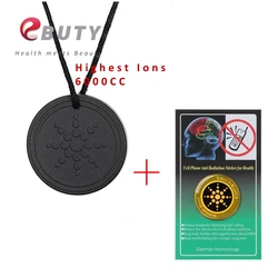 EBUTY Cheapest 6000cc Pendants Volcanic Stone Health Jewelry Round Gold EMF Protection Phone Sticker Gift