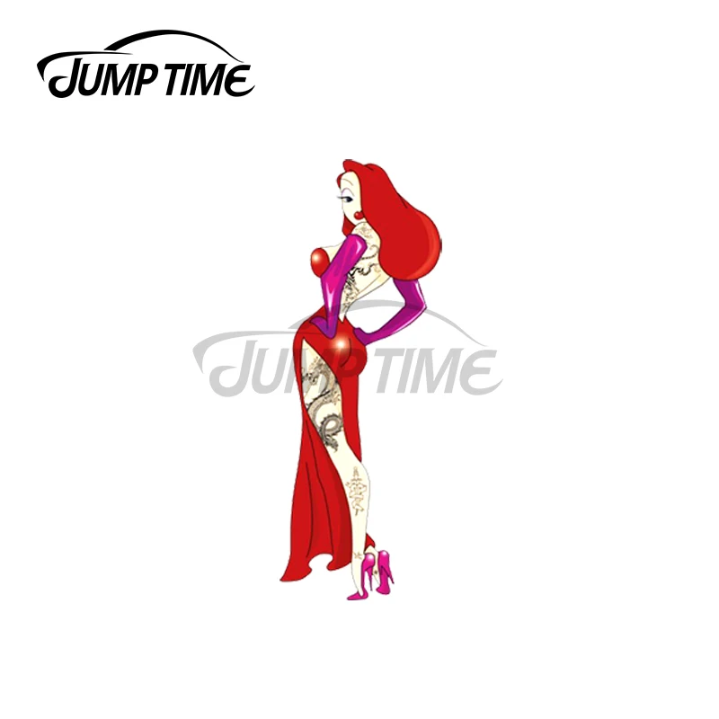 Jump Time 13 x 6cm For Jessica Rabbit Tattooed Car Stickers Vinyl Material Decal Graphics Waterproof Windshield Trunk Decoration