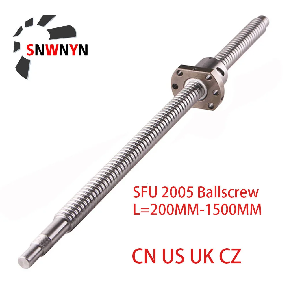 SFU2005 Ball Screw 200 250 300 350 400 450 500 550 600 700 800 1000 1500mm RM2005 C7 Roller Screw With Ballnut For CNC Parts