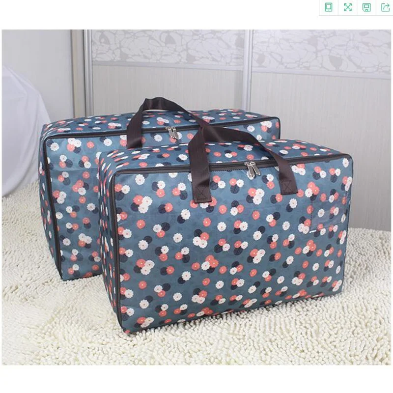 Pop Waterproof Portable Clothes Storage Bag Organizer Folding Closet Organizer For Pillow Quilt Blanket Quilt Bag Organizer