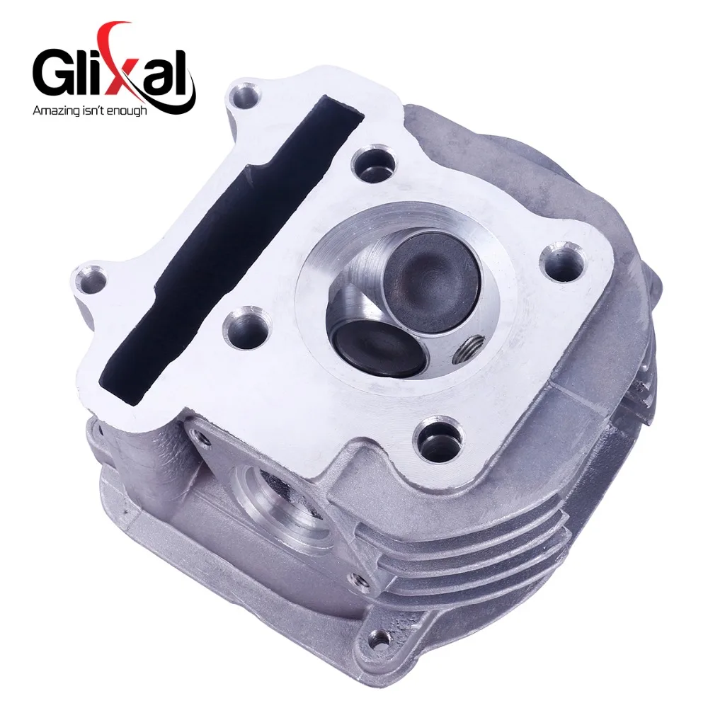 Glixal GY6 125cc Chinese Scooter Engine 52.4mm Cylinder Head Assy with Valves for 4T 152QMI ATV Go Kart Buggy Moped Quad