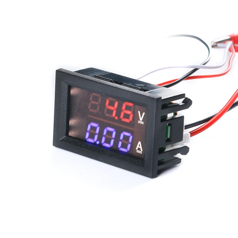 Dual Display Digital Voltage Meter Current Meter 100V 10A 50A 100A LED Dual Display Red Green Blue 5 Cables for Car Display New